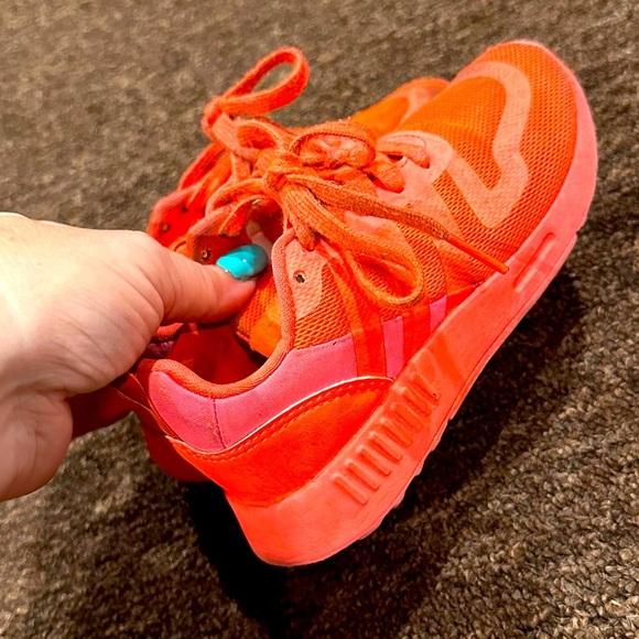 Preowned Adidas 11C Orange toddler sneaker shoe active - Picture 1 of 4